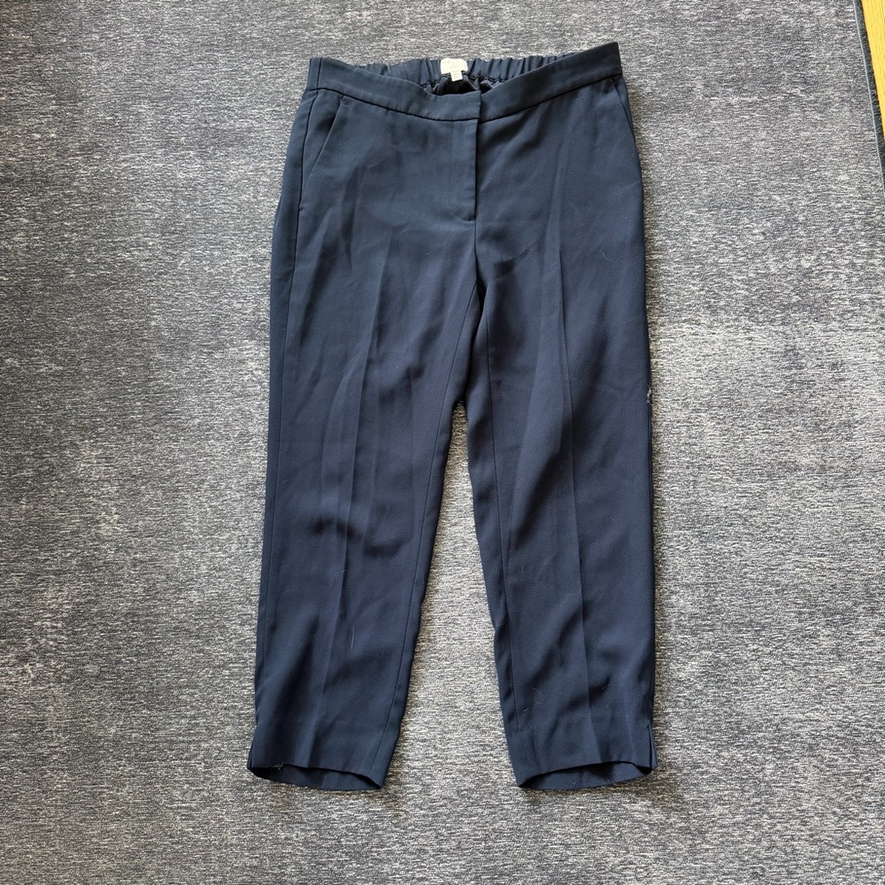 HATCH x J.crew navy trouser pants, elastic stretch waist ankle  medium large